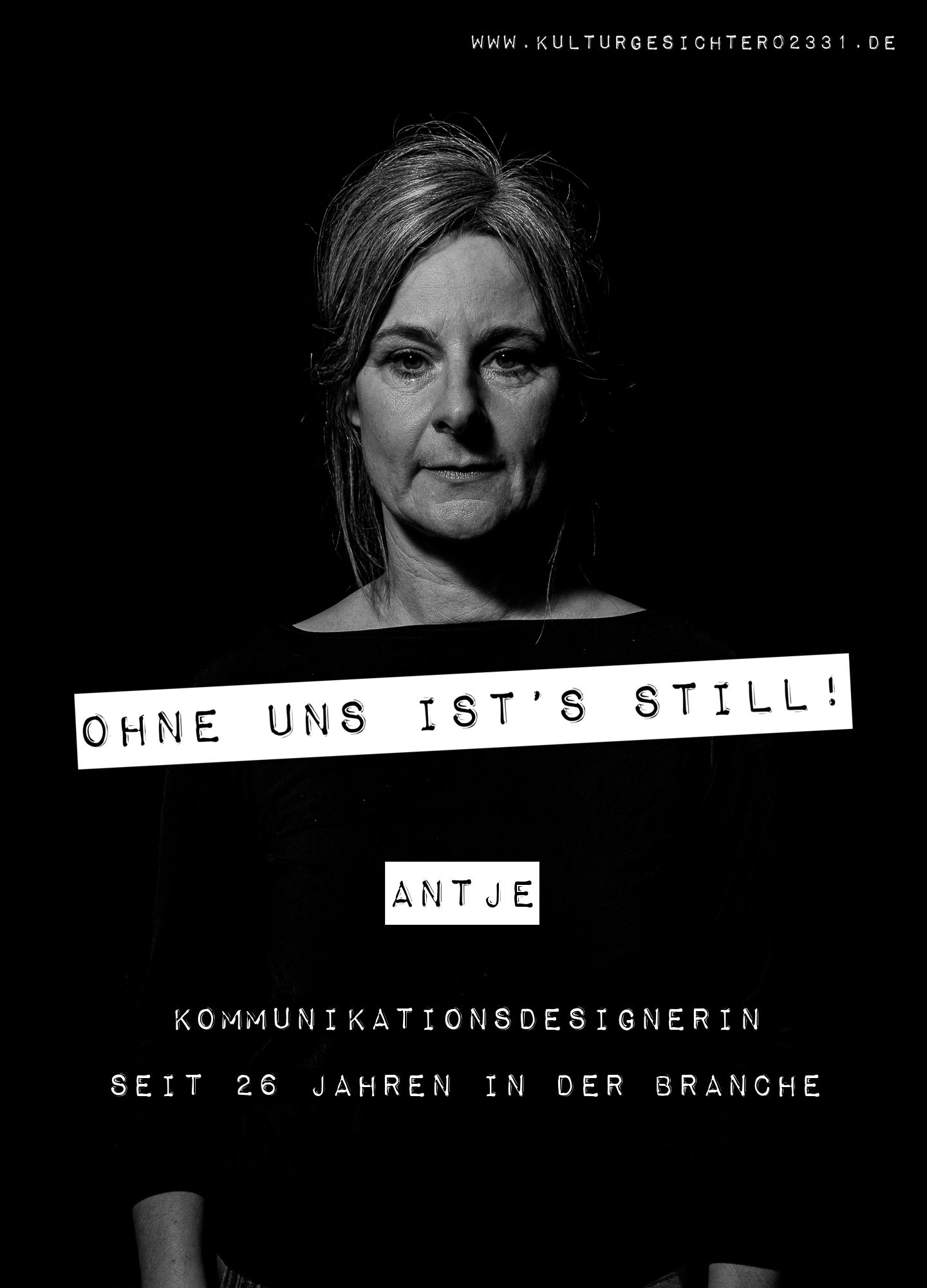 Antje – Kommunikationsdesignerin. Seit 26 Jahren in der Branche.