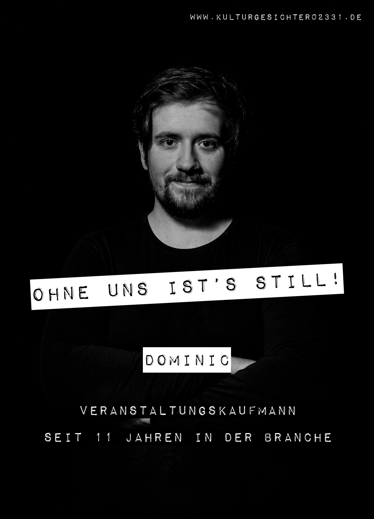 Dominic – Veranstaltungskaufmann. Seit 11 Jahren in der Branche.