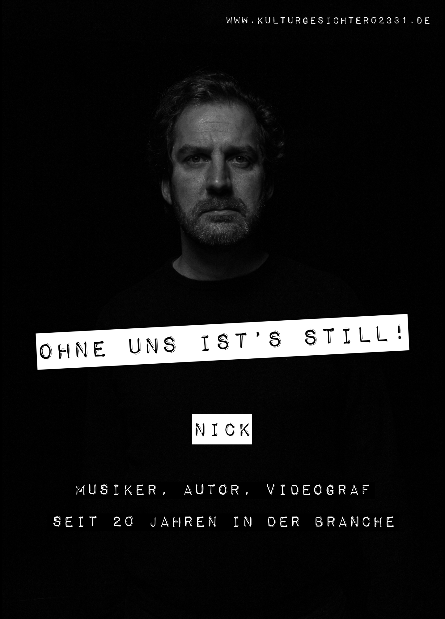 Nick – Musiker, Autor, Videograf. Seit 20 Jahren in der Branche.