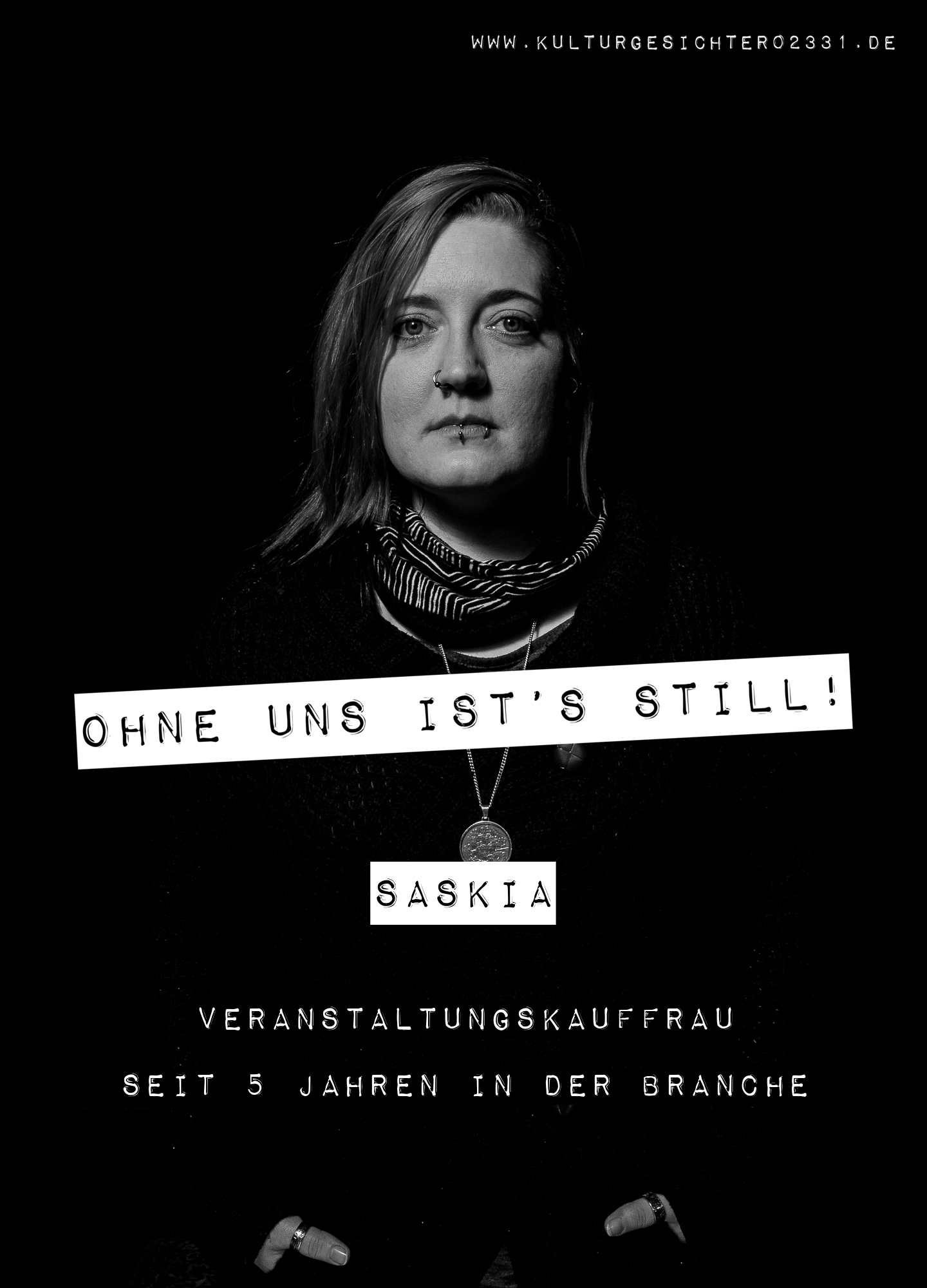 Saskia – Veranstaltungskauffrau. Seit 5 Jahren in der Branche.