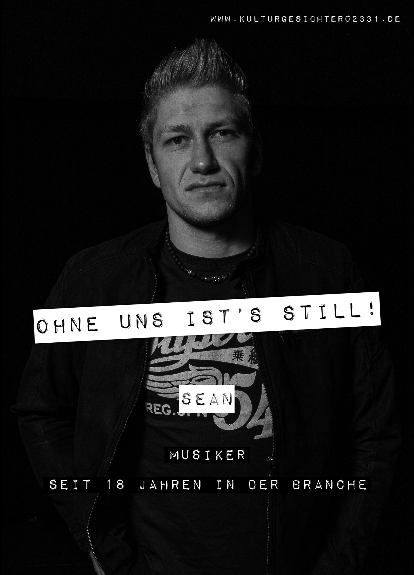 Sean – Musiker. Seit 18 Jahren in der Branche.