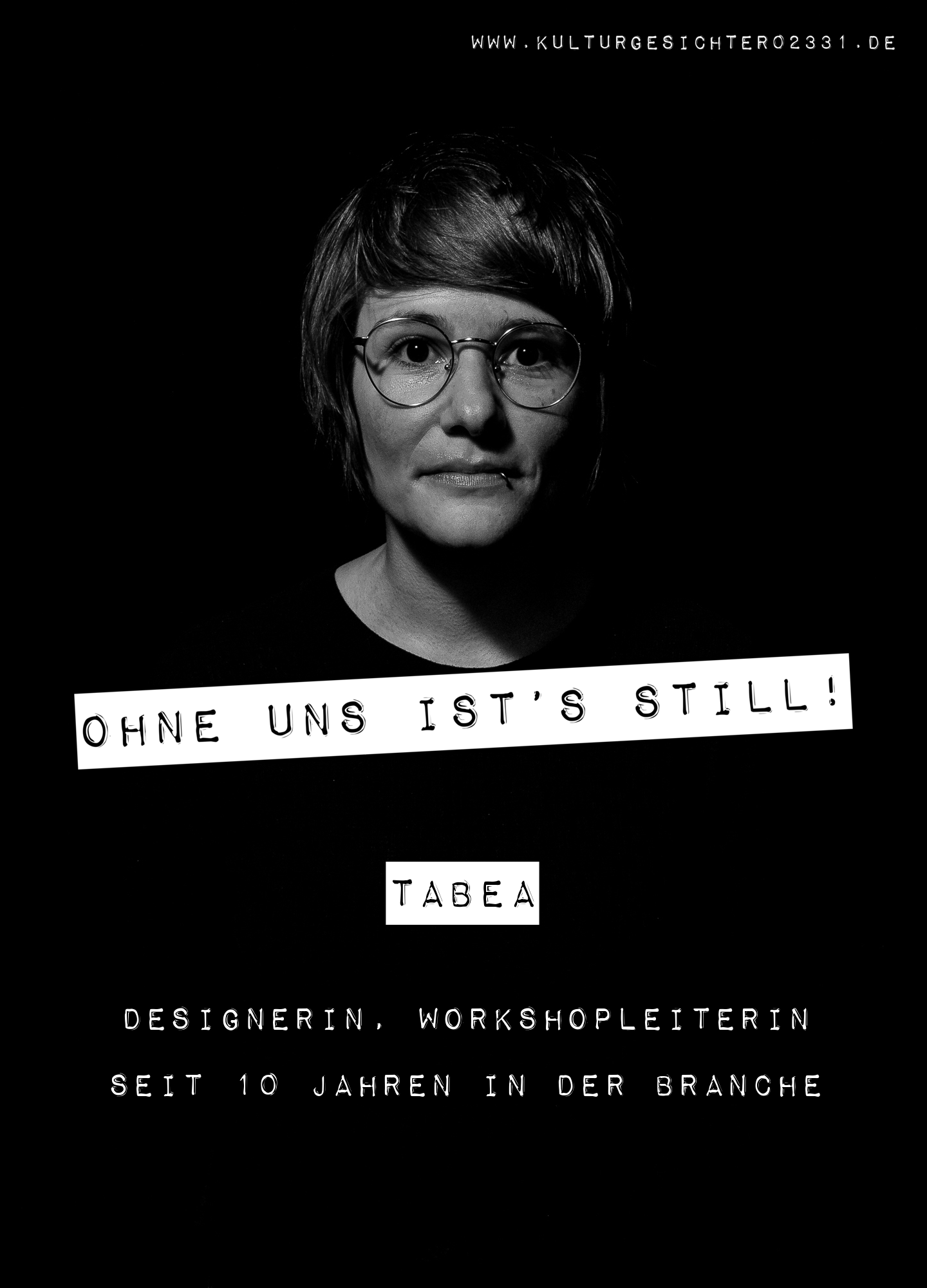 Tabea – Designerin, Workshopleiterin. Seit 10 Jahren in der Branche.